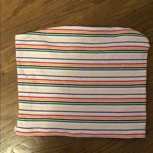 Rainbow pattern tube top